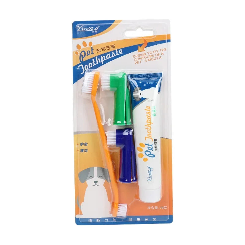 Kit de Soin Dentaire pour Chiens & Chats – Brosse et Dentifrice Universels