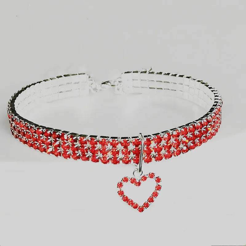 Collier Strass Élastique pour Chats & Chiens – Bijou Amour et Éléganc