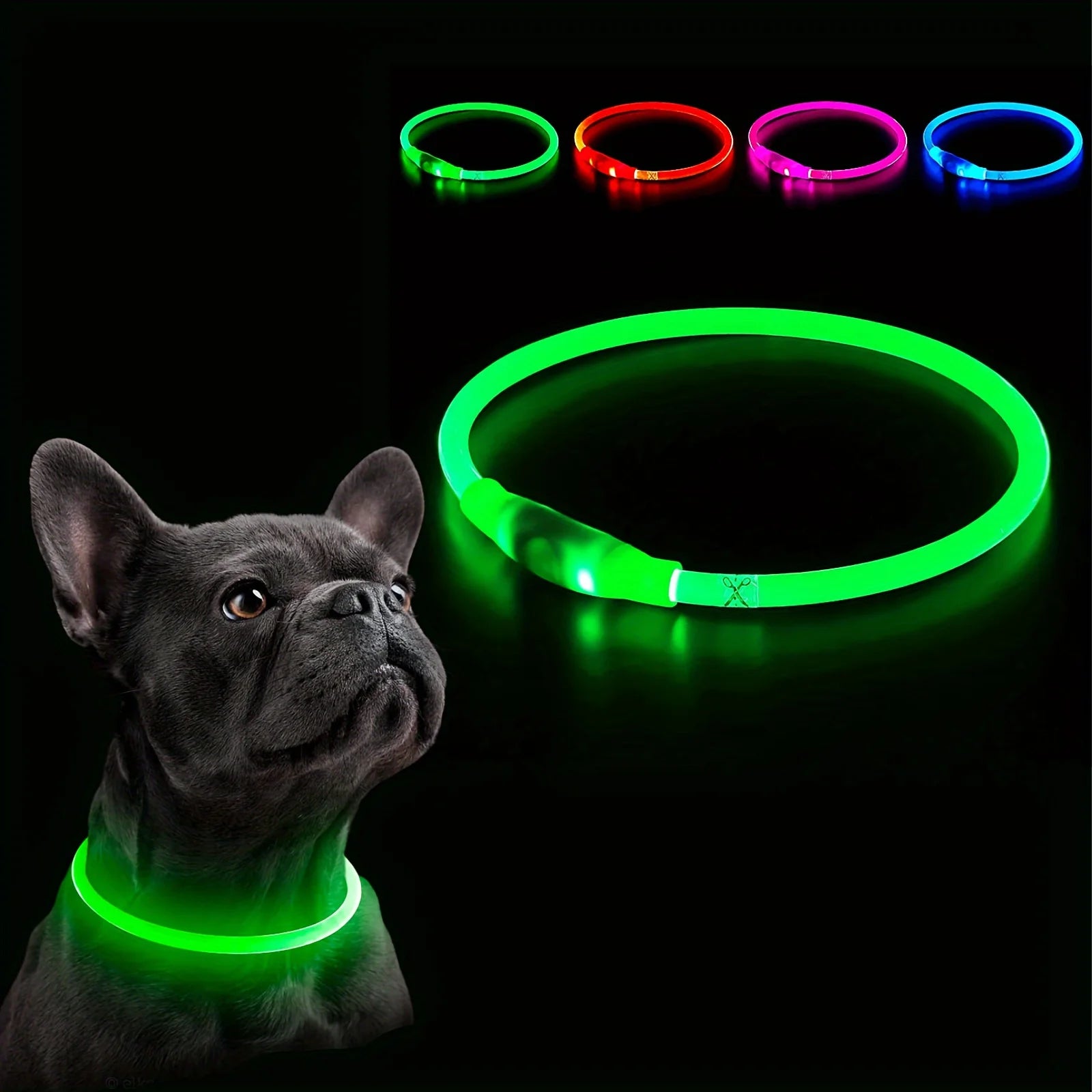 Collier LED Lumineux Rechargeable Anti-Perte pour Chien